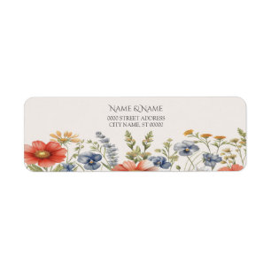 Colourful Wildflowers Return Address Label