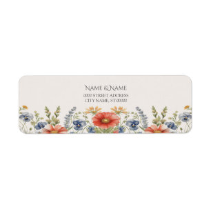 Colourful Wildflowers Return Address Label