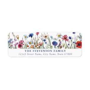Colourful Wildflowers Return Address Labels
