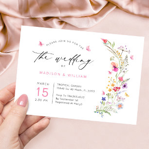 Colourful Wildflowers Spring Wedding Invitation