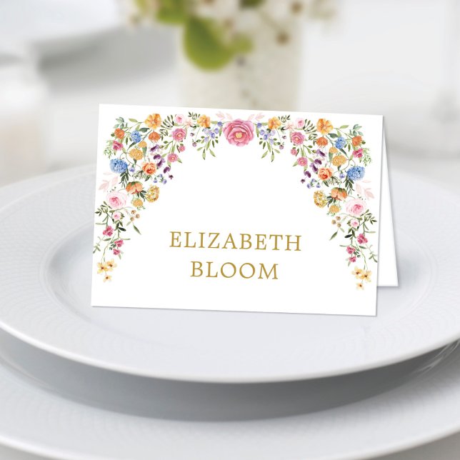 Colourful Wildflowers Table Seating Place Cards (Creator Uploaded)