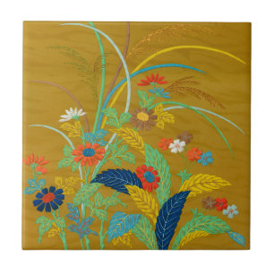 Colourful wildflowers,The Ornamental Arts of Japan Ceramic Tile