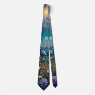 Colourful Wildflowers under moonLandscape Tie