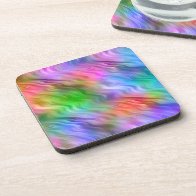 Colourful Wildflowers Wavy Texture Coaster (Left Side)