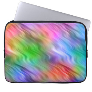 Colourful Wildflowers Wavy Texture Laptop Sleeve