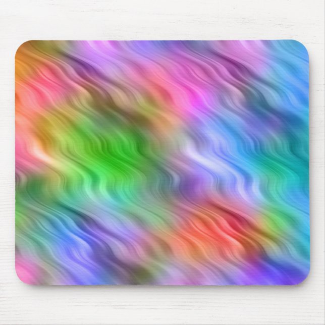 Colourful Wildflowers Wavy Texture Mouse Pad (Front)