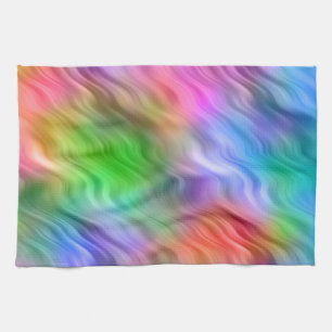 Colourful Wildflowers Wavy Texture Tea Towel