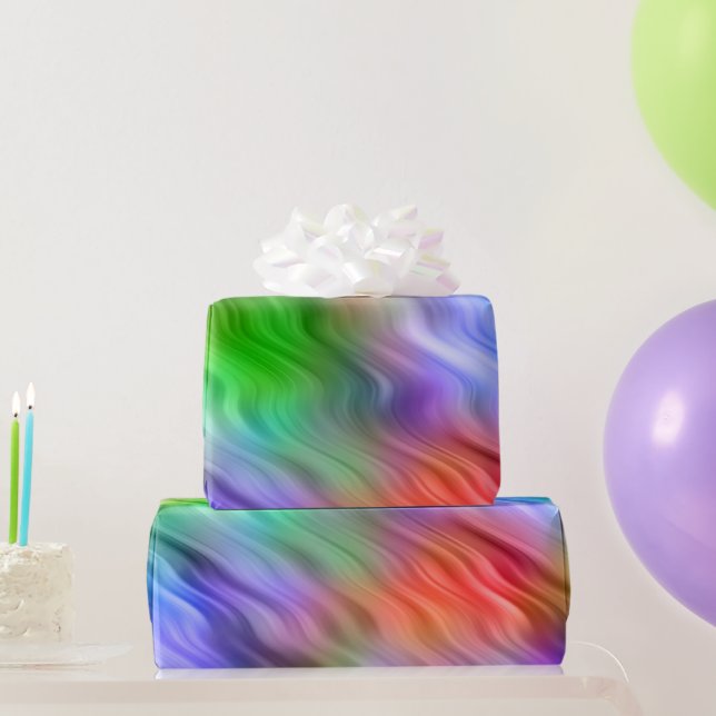 Colourful Wildflowers Wavy Texture Wrapping Paper (Party Gifts)