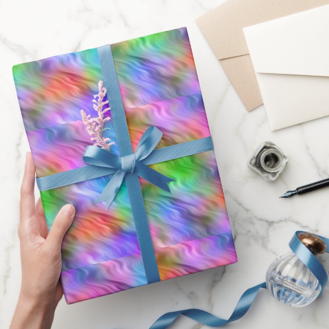 Colourful Wildflowers Wavy Texture Wrapping Paper (Gifting)