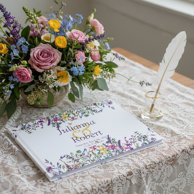 Colourful wildflowers  wedding  guest book (Creator Uploaded)