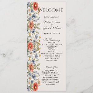 Colourful Wildflowers Wedding Program