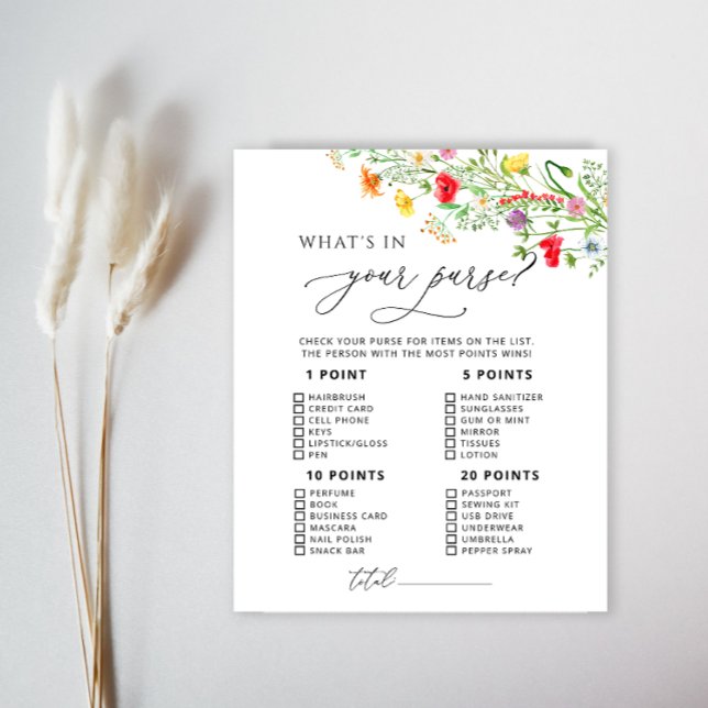 Colourful wildflowers what's in your purse game (Creator Uploaded)