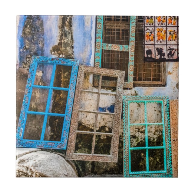 Colourful window frames ceramic tile (Front)
