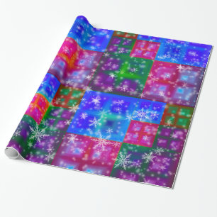 Colourful Windows with Snowflakes Wrapping Paper