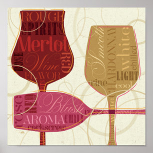 Colourful Wine Glasses Poster