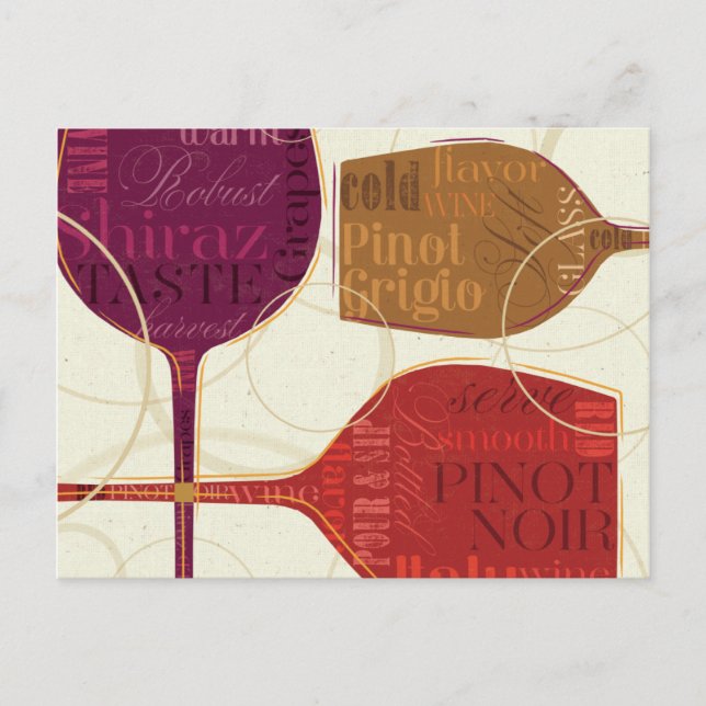 Colourful Wine Postcard (Front)