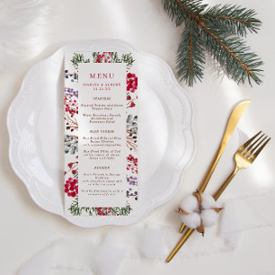 Colourful Winter Berries Frame Wedding Menu