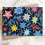Colourful Winter Floral Pattern Christmas Holiday Card<br><div class="desc">This vibrant Christmas card features a stunning array of colourful floral patterns set against a rich dark background. With its mix of bright, festive colours and intricate floral designs, this card brings an artistic touch to your holiday greetings. Perfect for sending joyful wishes to friends and family, it combines festive...</div>