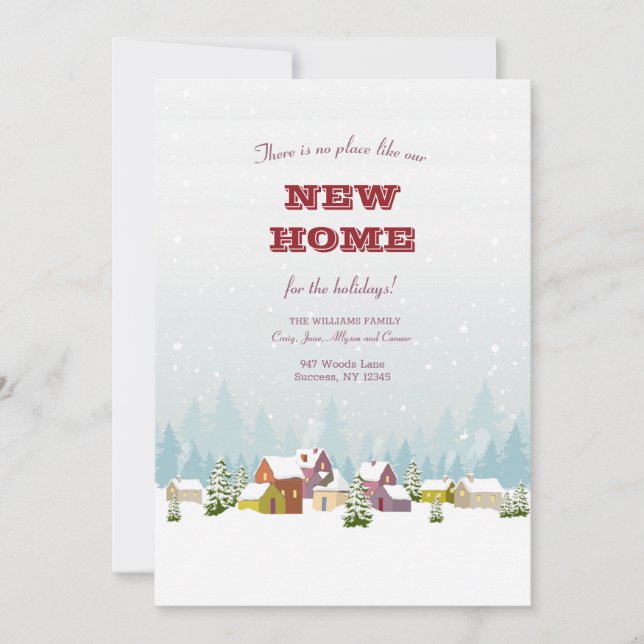 Colourful Winter Landscape Moving Announcement (Front)