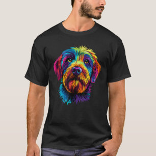 Colourful Wirehaired Pointing Griffon Rainbow Dog T-Shirt