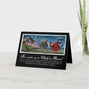 Colourful Wisemen Travelling Christmas Card w/Vers