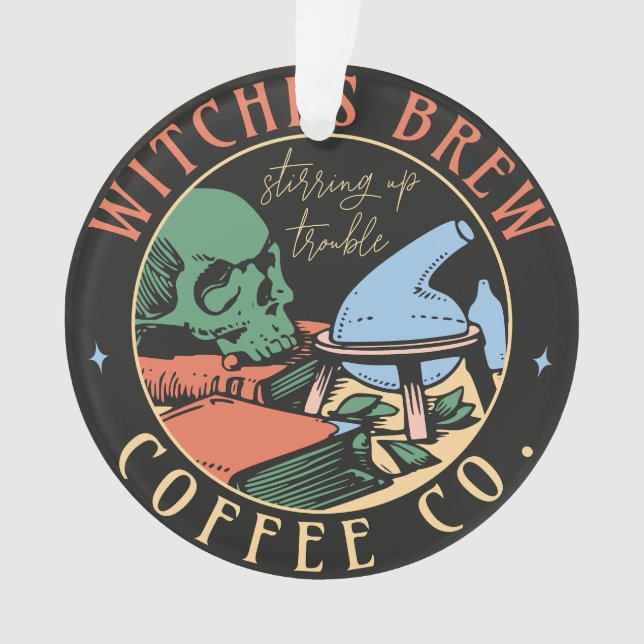 Colourful Witches Brew Acrylic Ornament (Front)