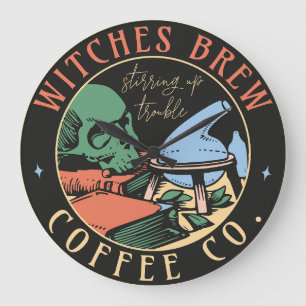 Colourful Witches Brew  Large Clock