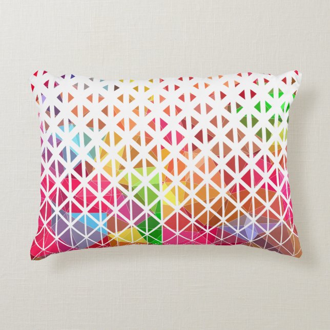 Colourful with a geometric pattern decorative cushion (Front)