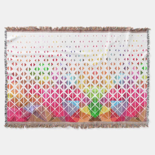 Colourful with a geometric pattern throw blanket (Front)
