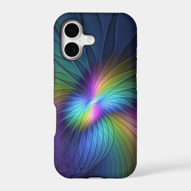 Colourful With Blue Modern Abstract Fractal Art (Back)