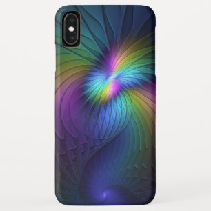 Colourful With Blue Modern Abstract Fractal Art iPhone XS Max Case
