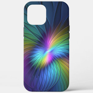 Colourful With Blue Modern Abstract Fractal Art iPhone 12 Pro Max Case