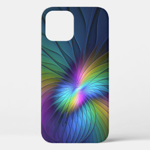 Colourful With Blue Modern Abstract Fractal Art iPhone 12 Pro Case
