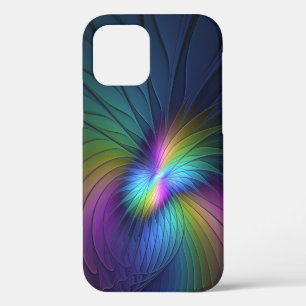 Colourful With Blue Modern Abstract Fractal Art iPhone 12 Pro Case