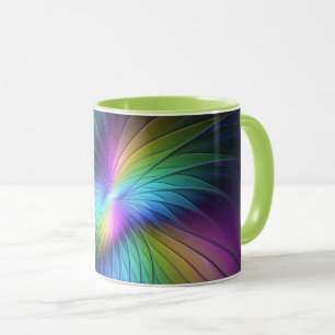 Colourful With Blue Modern Abstract Fractal Art Mug