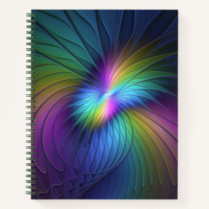 Colourful With Blue Modern Abstract Fractal Art Notebook