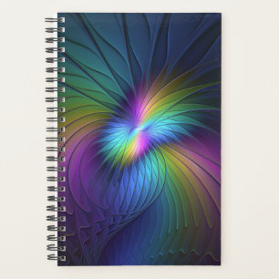 Colourful With Blue Modern Abstract Fractal Art Planner