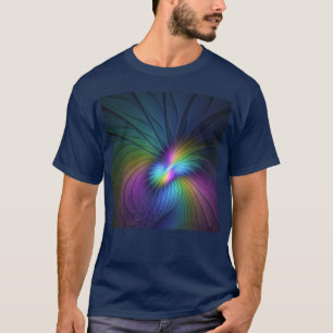 Colourful With Blue Modern Abstract Fractal Art T-Shirt