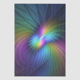 Colourful With Blue Modern Abstract Fractal Art Tissue Paper