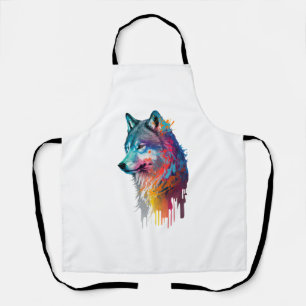 Colourful Wolf Apron