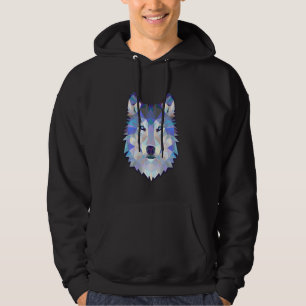 Colourful Wolf Head Tee Men Women Geometric Polygo