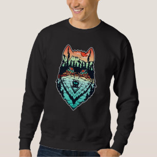 Colourful Wolf Head Trendy Cool Street Art Sweatshirt