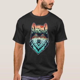 Colourful Wolf Head Trendy Cool Street Art T-Shirt