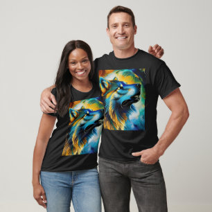 Colourful Wolf Howl T-Shirt
