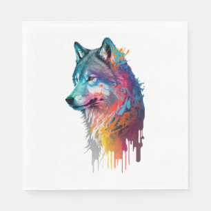 Colourful Wolf Napkin