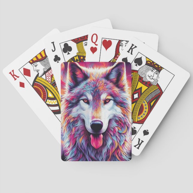 Colourful Wolf Playing Cards (Back)