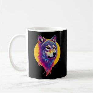 Colourful Wolf portrait Coffee Mug
