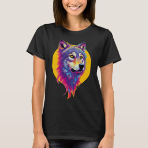 Colourful Wolf portrait T-Shirt