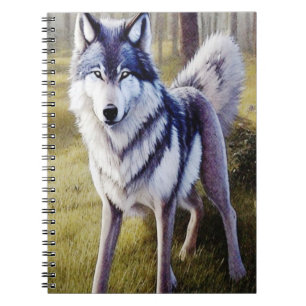 Colourful Wolf Standing    Notebook