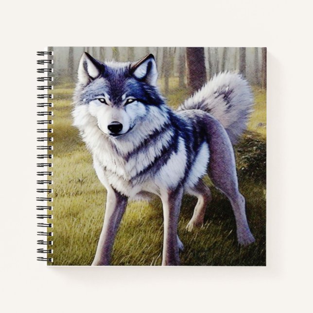 Colourful Wolf Standing    Notebook (Front)